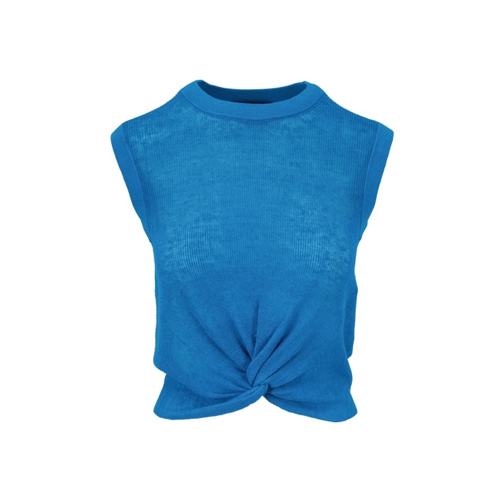 VERONICA BEARD
Kellen Turquoise Front Knot Sleeveless Sweater